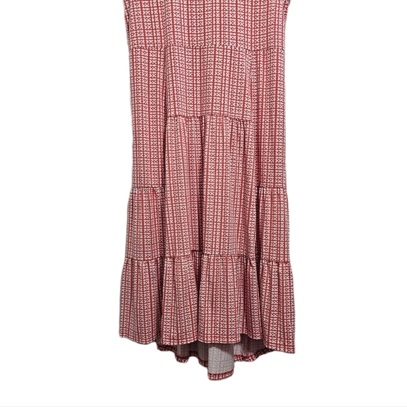 Tommy Hilfiger dress dot tiered print white and red hi low skirt midi si… - Picture 7 of 15